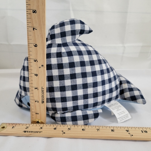 Morgan Dolphin Porpoise Whale Weighted Door Stop Blue Plaid or Shelf Sitter - Picture 7 of 7